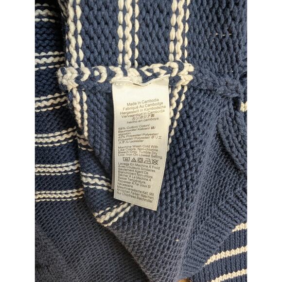 J.CREW Sweater Womens Large Navy Striped CC108 Knitted Long Sleeve Pullover - Picture 4 of 5